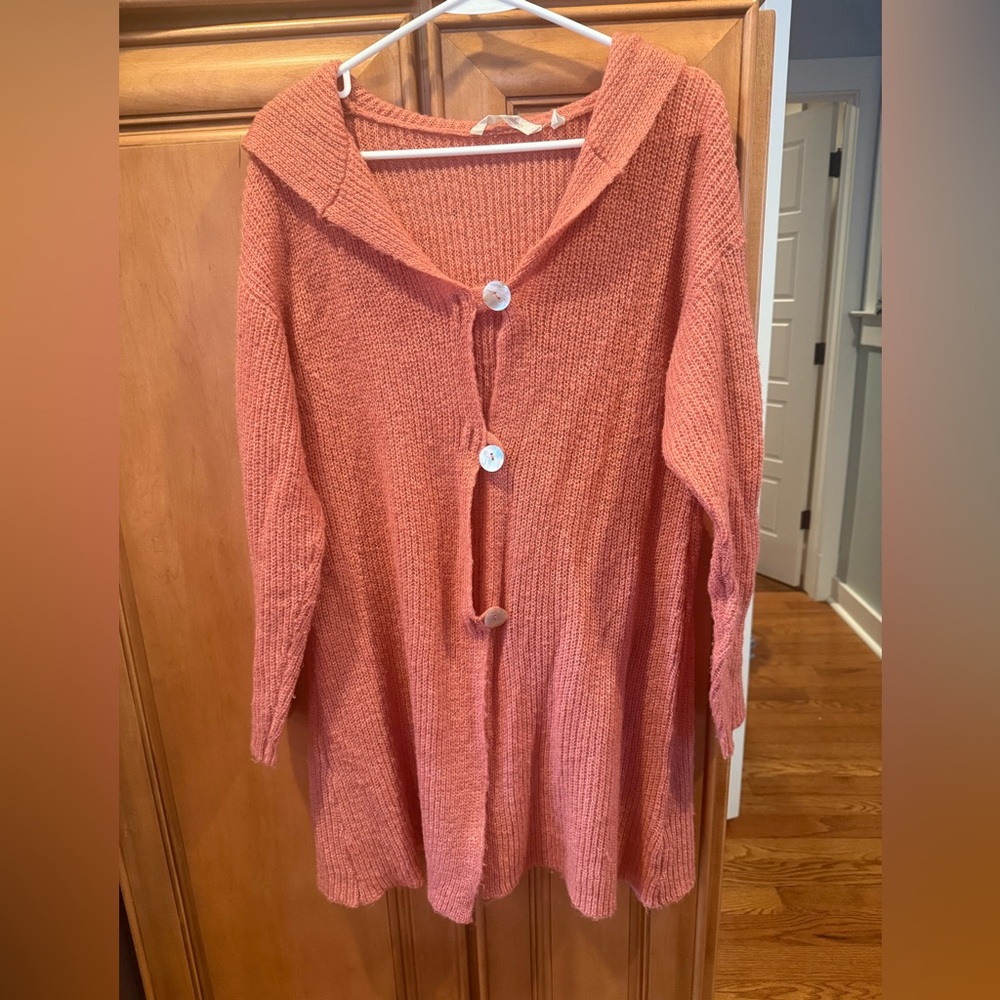 Soft Surroundings boho Coral Cardigan size small